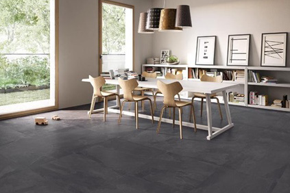 Porcelain tile in a work space